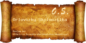 Orlovszky Skolasztika névjegykártya